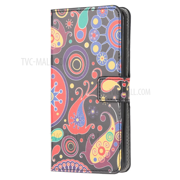 Pattern Printing PU Leather Wallet Stand Phone Casing for Samsung Galaxy A91/S10 Lite/M80s - Colorful Flowers-2