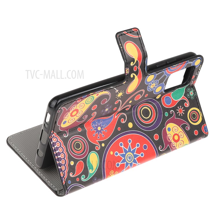 Pattern Printing PU Leather Wallet Stand Phone Casing for Samsung Galaxy A91/S10 Lite/M80s - Colorful Flowers-4
