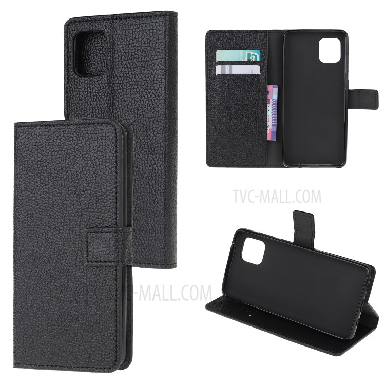 Litchi Skin Wallet Flip Leather Case for Samsung Galaxy A81 / Note 10 Lite / M60s-1