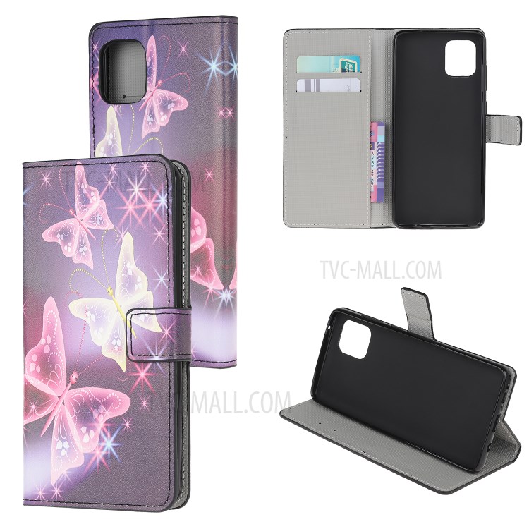 Musterdruck Mappenlederkasten Für Samsung-Galaxie A81 / Anmerkung 10 Lite / M60s - Glänzend Schmetterling-1