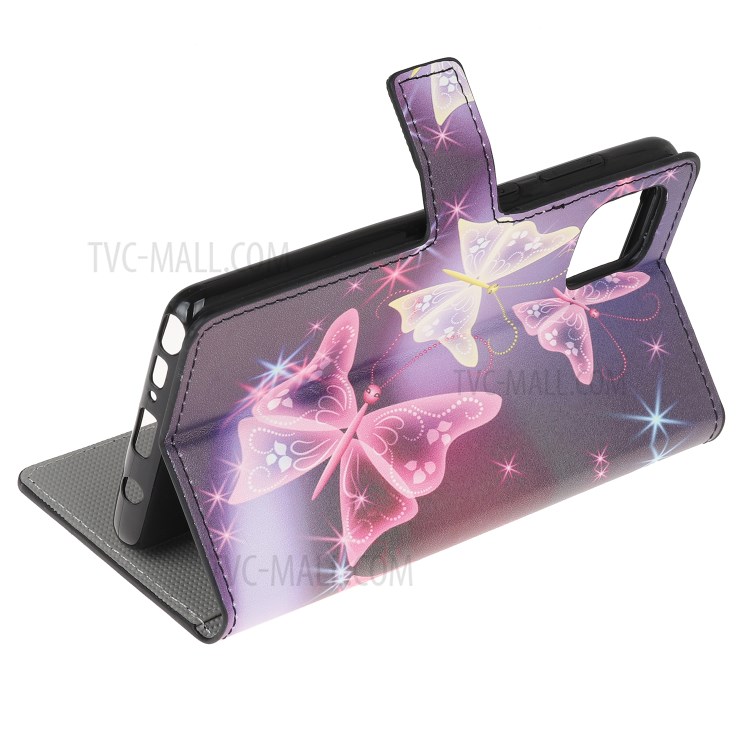 Musterdruck Mappenlederkasten Für Samsung-Galaxie A81 / Anmerkung 10 Lite / M60s - Glänzend Schmetterling-4