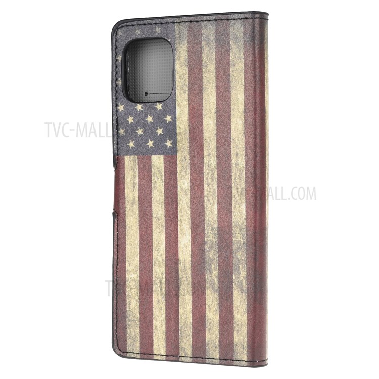 Musterdruck Mappenlederkasten Für Samsung-Galaxie A81 / Anmerkung 10 Lite / M60s - Vintage US-Flagge-3