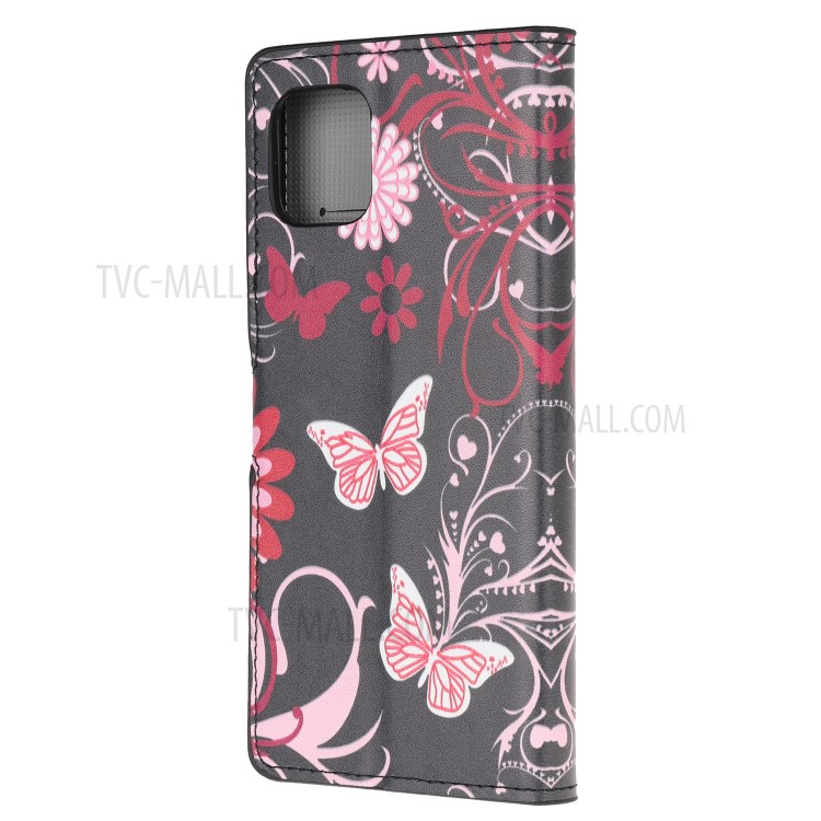 Pattern Printing Wallet Leather Case for Samsung Galaxy A81 / Note 10 Lite / M60s - Butterfly and Flower-3