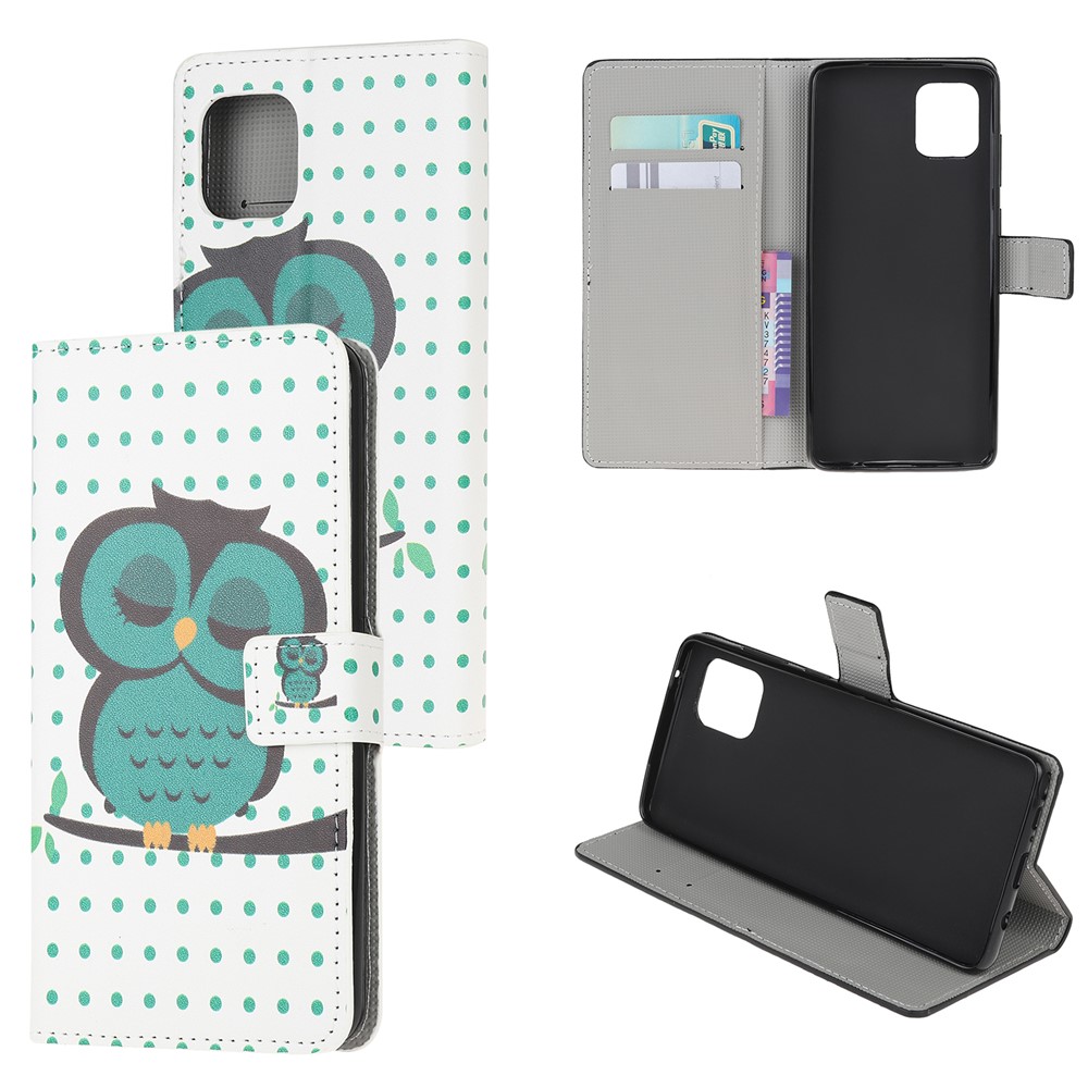 Pattern Printing Wallet Leather Case for Samsung Galaxy A81 / Note 10 Lite / M60s - Green Owl-1