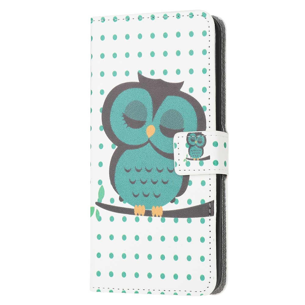 Pattern Printing Wallet Leather Case for Samsung Galaxy A81 / Note 10 Lite / M60s - Green Owl-2