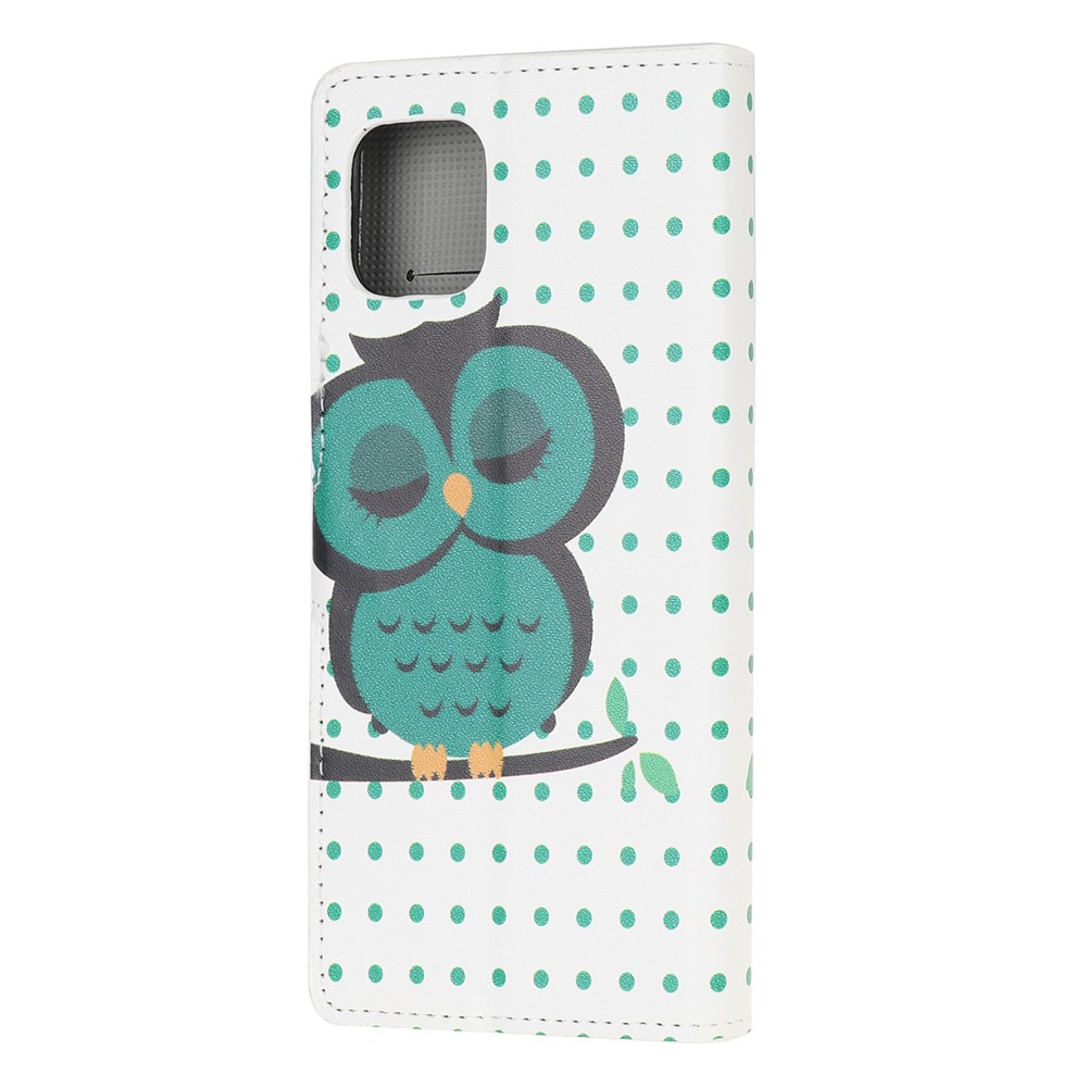 Pattern Printing Wallet Leather Case for Samsung Galaxy A81 / Note 10 Lite / M60s - Green Owl-3