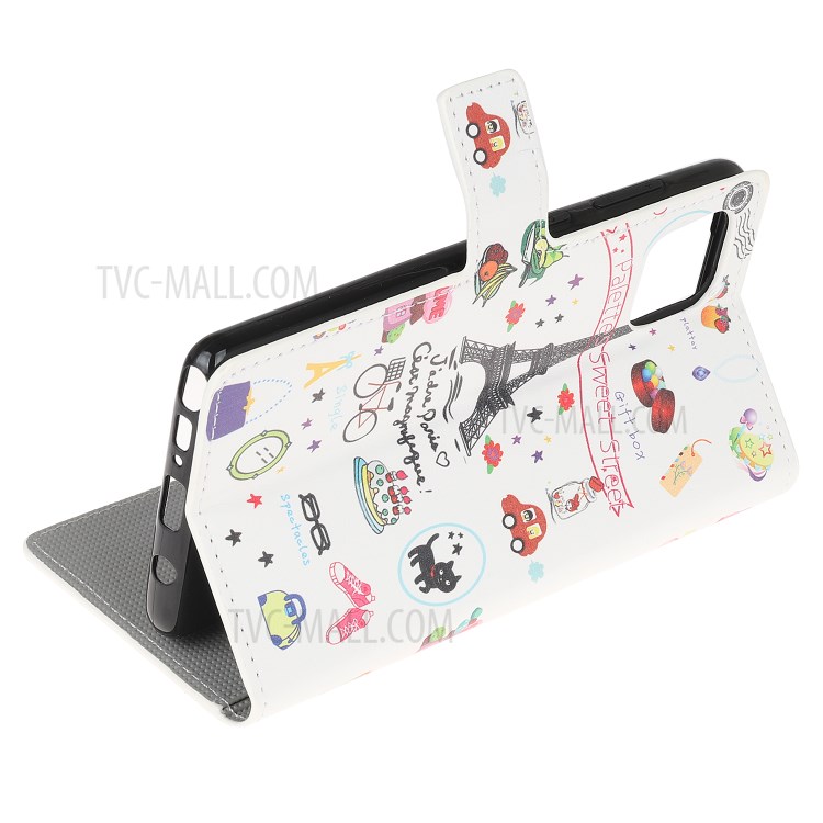 Musterdruck Mappenlederkasten Für Samsung-Galaxie A81 / Anmerkung 10 Lite / M60s - Paletten Süß Straße-4