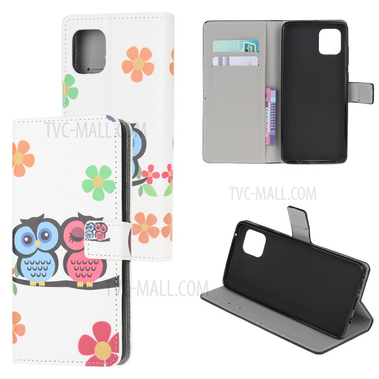 Pattern Printing Wallet Leather Case for Samsung Galaxy A81 / Note 10 Lite / M60s - Couple Owls-1