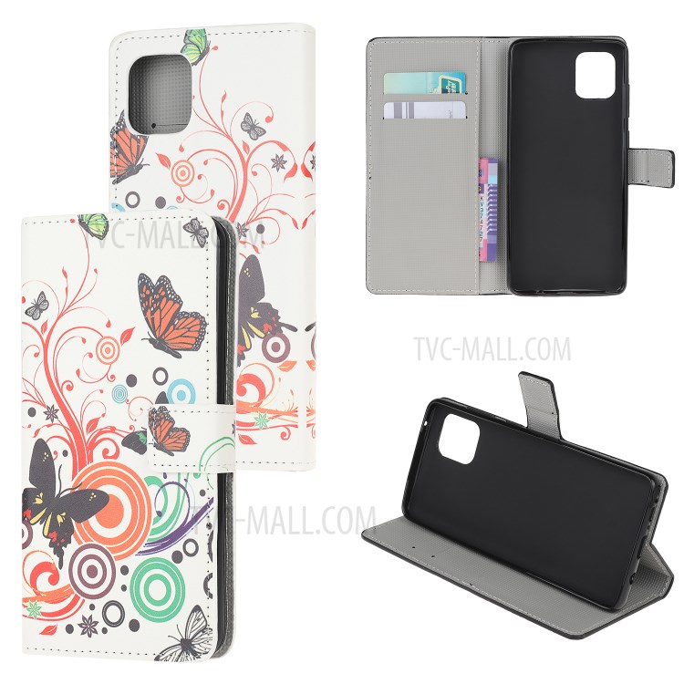 Musterdruck Mappenlederkasten Für Samsung-Galaxie A81 / Anmerkung 10 Lite / M60s - Schmetterling Und Kreis-1