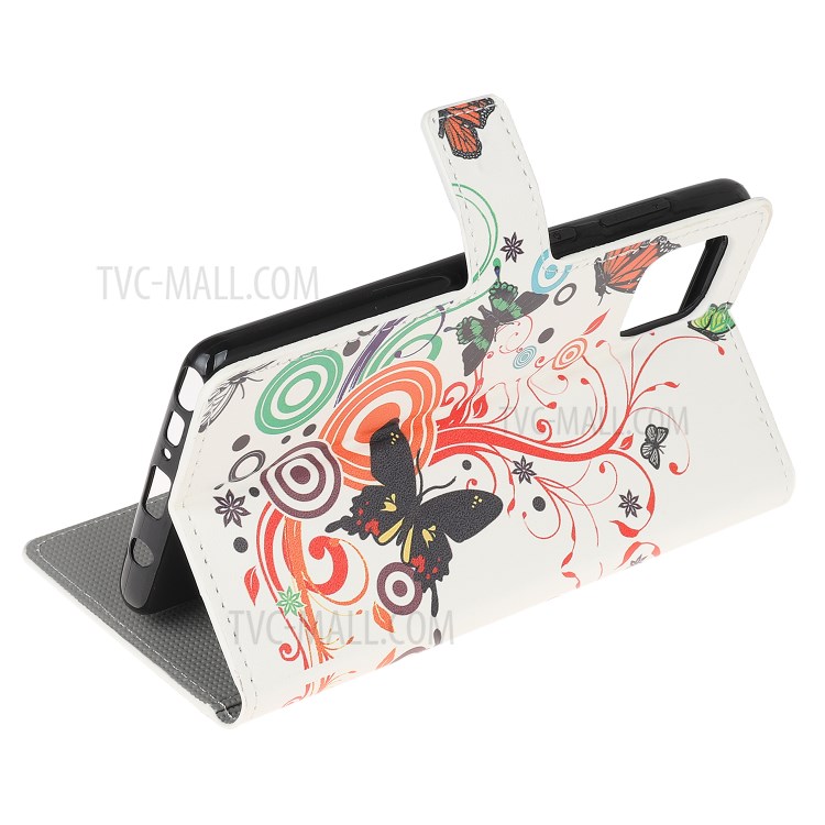 Musterdruck Mappenlederkasten Für Samsung-Galaxie A81 / Anmerkung 10 Lite / M60s - Schmetterling Und Kreis-4