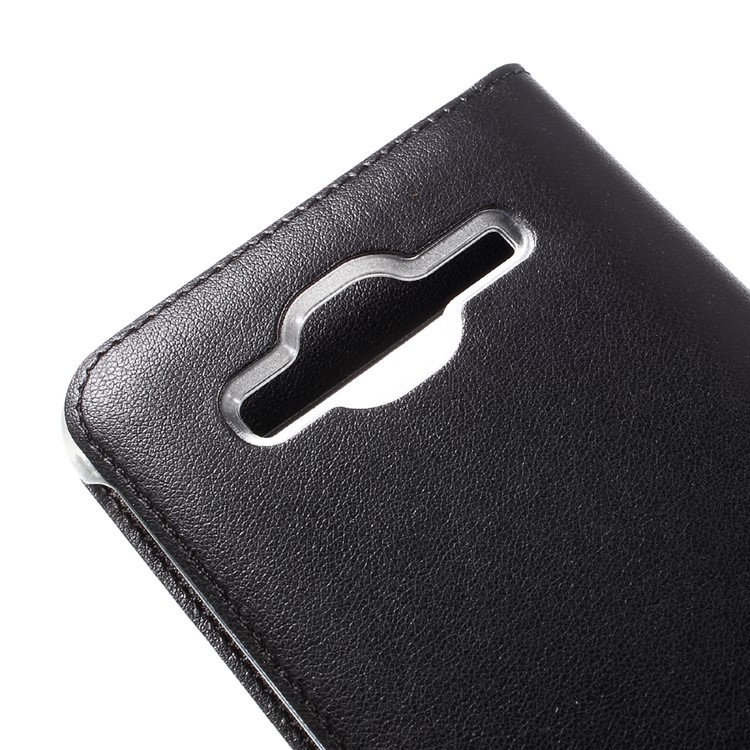 Window View Leather Flip Case for Samsung Galaxy J3 / J3 (2016) - Black-7