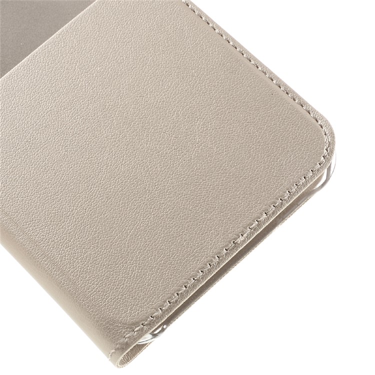 Window View PU Leather Case for Samsung Galaxy J3 / J3 (2016) - Gold-6
