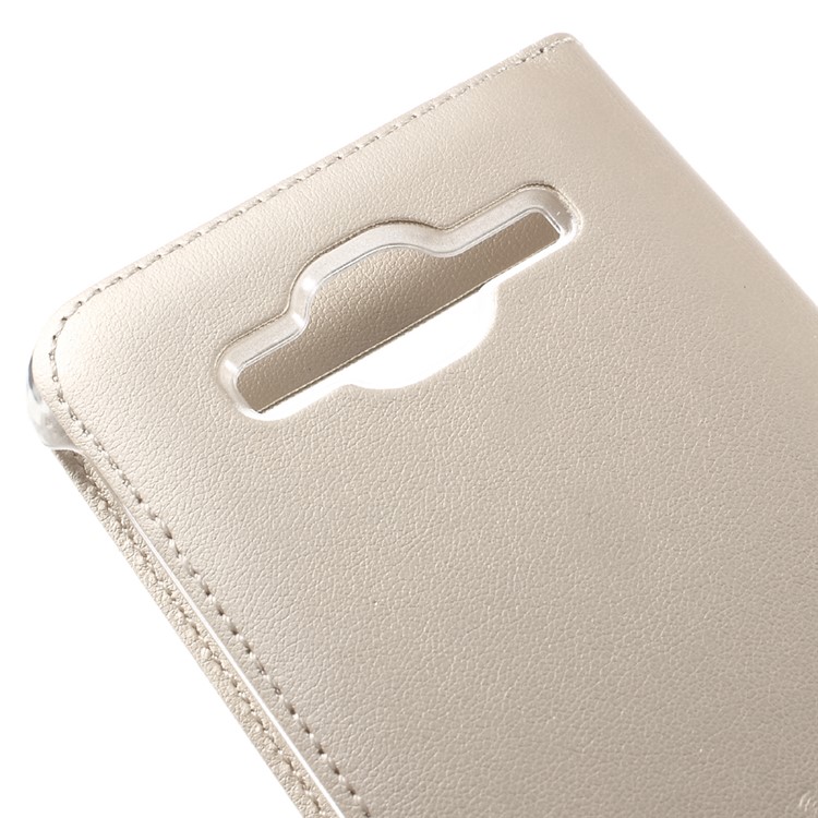 Window View PU Leather Case for Samsung Galaxy J3 / J3 (2016) - Gold-7