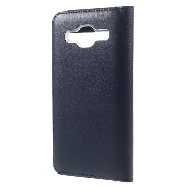 Window View Leather Flip Case for Samsung Galaxy J3 / J3 (2016) - Dark Blue-2