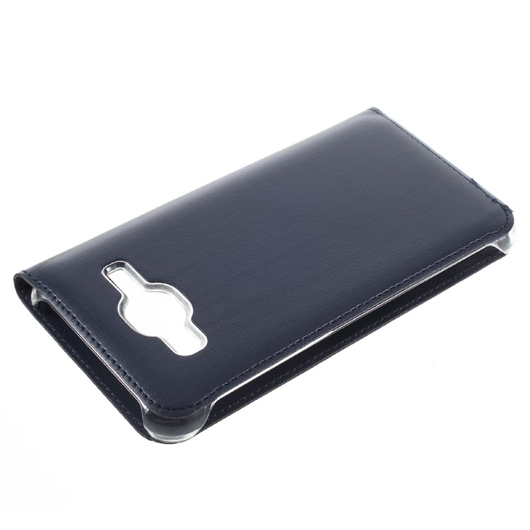 Window View Leather Flip Case for Samsung Galaxy J3 / J3 (2016) - Dark Blue-4