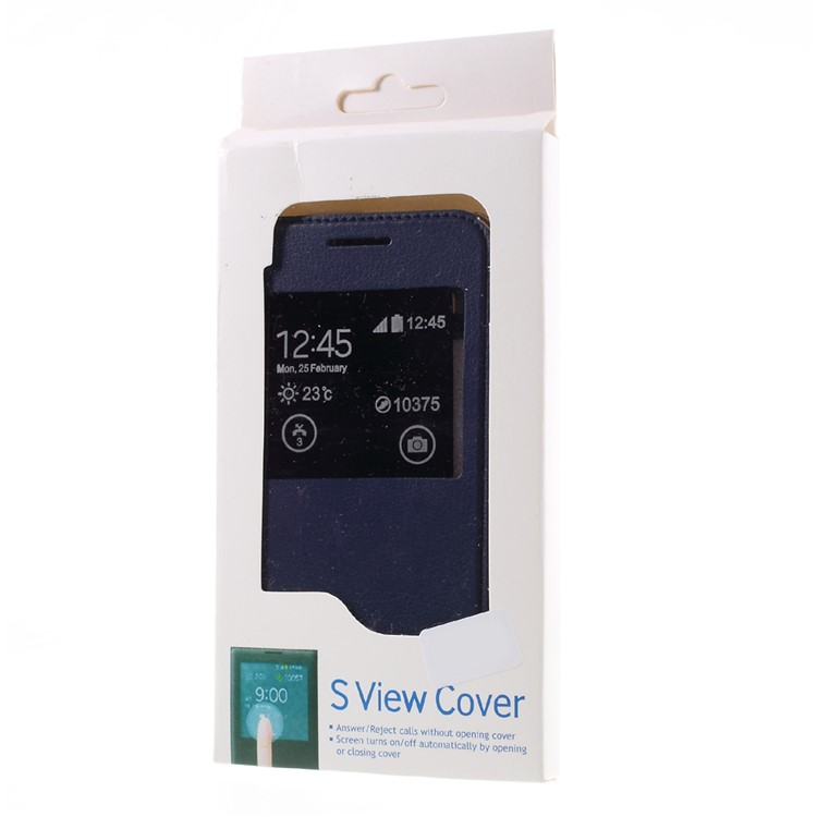 Window View Leather Flip Case for Samsung Galaxy J3 / J3 (2016) - Dark Blue-8