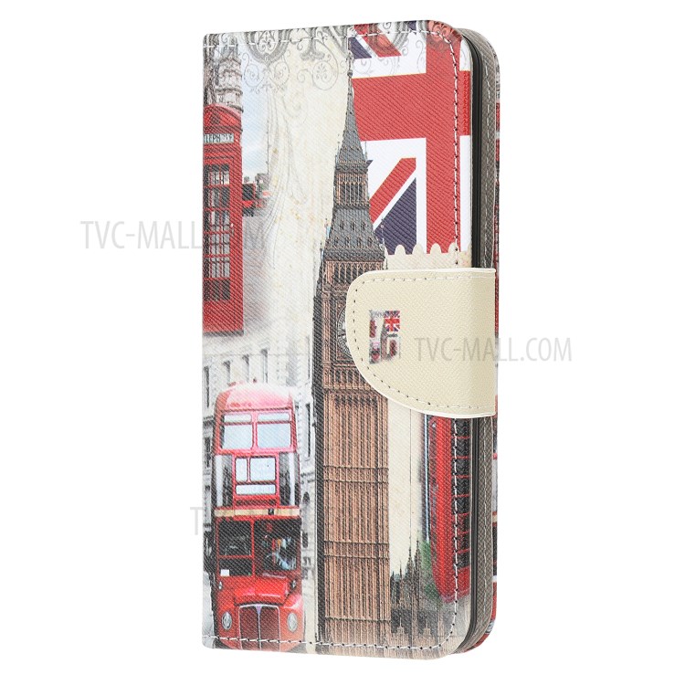 Cross Texture Pattern Printing Flip Leather Wallet Stand Phone Cover for Samsung Galaxy A91 / S10 Lite / M80s - Big Ben-2