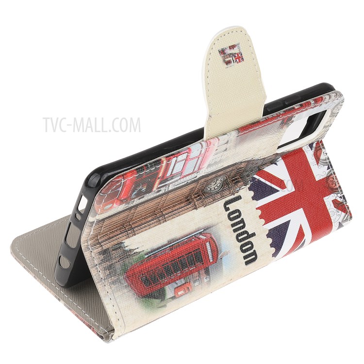 Cross Texture Pattern Printing Flip Leather Wallet Stand Phone Cover for Samsung Galaxy A91 / S10 Lite / M80s - Big Ben-4