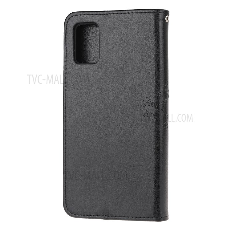 Imprint Tree Owl PU Leather Wallet Stand Phone Case for Samsung Galaxy A91/S10 Lite/M80s - Black-3