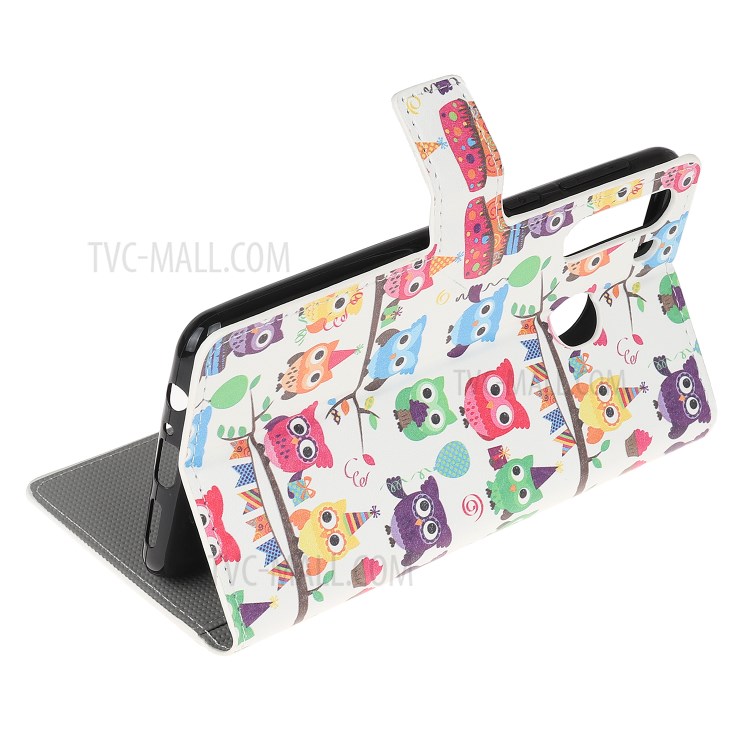 Stand Wallet Phone Case Patterns Stylish PU Leather Cover for Samsung Galaxy A21 - Many Owls-4