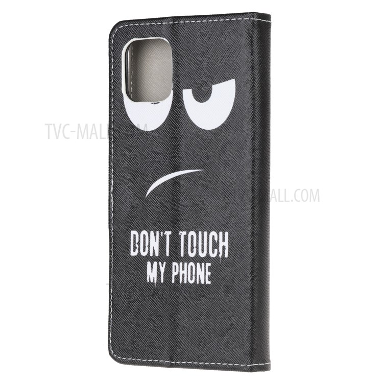 Cross Texture Pattern Printing Flip Leather Wallet Stand Phone Cover for Samsung Galaxy A81 / Note 10 Lite / M60s - Don't Touch My Phone-3