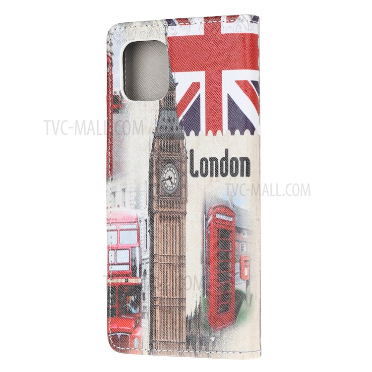 Cross Texture Pattern Printing Flip Leather Wallet Stand Phone Cover for Samsung Galaxy A81 / Note 10 Lite / M60s - Big Ben-3