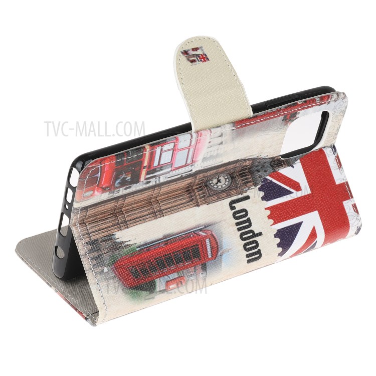 Cross Texture Pattern Printing Flip Leather Wallet Stand Phone Cover for Samsung Galaxy A81 / Note 10 Lite / M60s - Big Ben-4