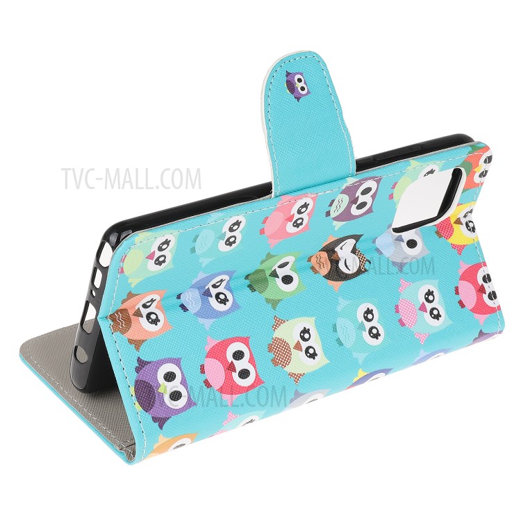 Cross Texture Pattern Printing Flip Leather Wallet Stand Phone Cover for Samsung Galaxy A81 / Note 10 Lite / M60s - Multiple Cute Owls-4