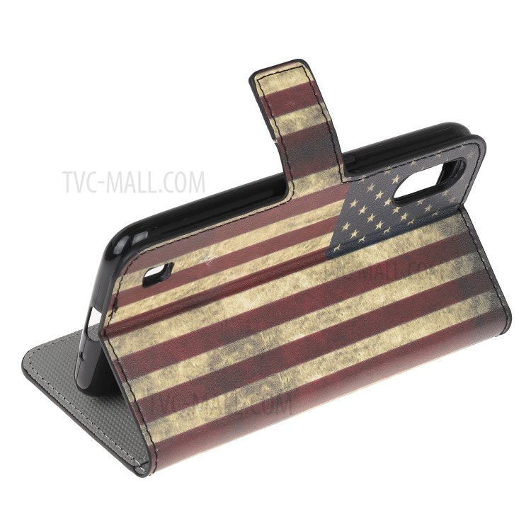 Stand Wallet Phone Case Patterns Stylish Leather Cover for Samsung Galaxy A01 - American Flag-4