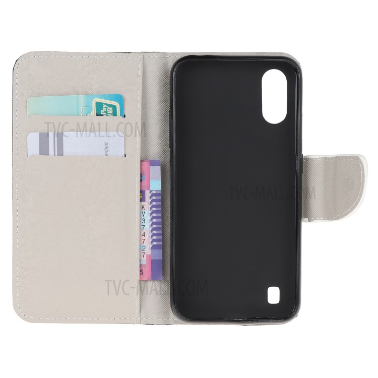 Motif D'impression Téléphone Portable Porte-monnaie En Cuir Croix Texture Couvrant Le Cas Pour Samsung Galaxy A01 - Ne Touchez Pas Mon Téléphone-6