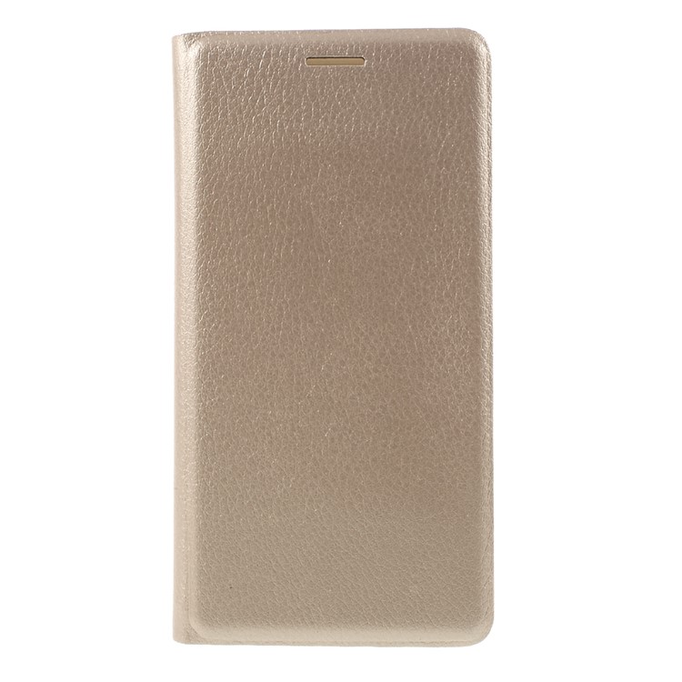 Litchi Card Holder Leather Case for Samsung Galaxy J3 (2016) / J3 - Gold-3
