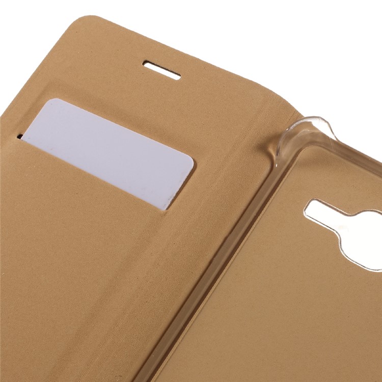 Litchi Card Holder Leather Case for Samsung Galaxy J3 (2016) / J3 - Gold-6