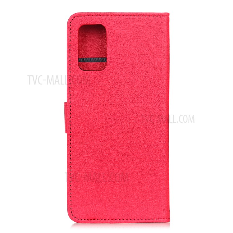 Litchi Surface Wallet Stand Leather Phone Shell for Samsung Galaxy S20 Ultra - Red-8