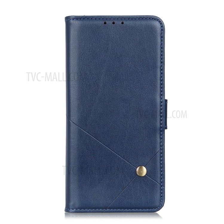 PU Leather Cover Wallet Stand Mobile Protective Shell for Samsung Galaxy S20 Ultra - Blue-2