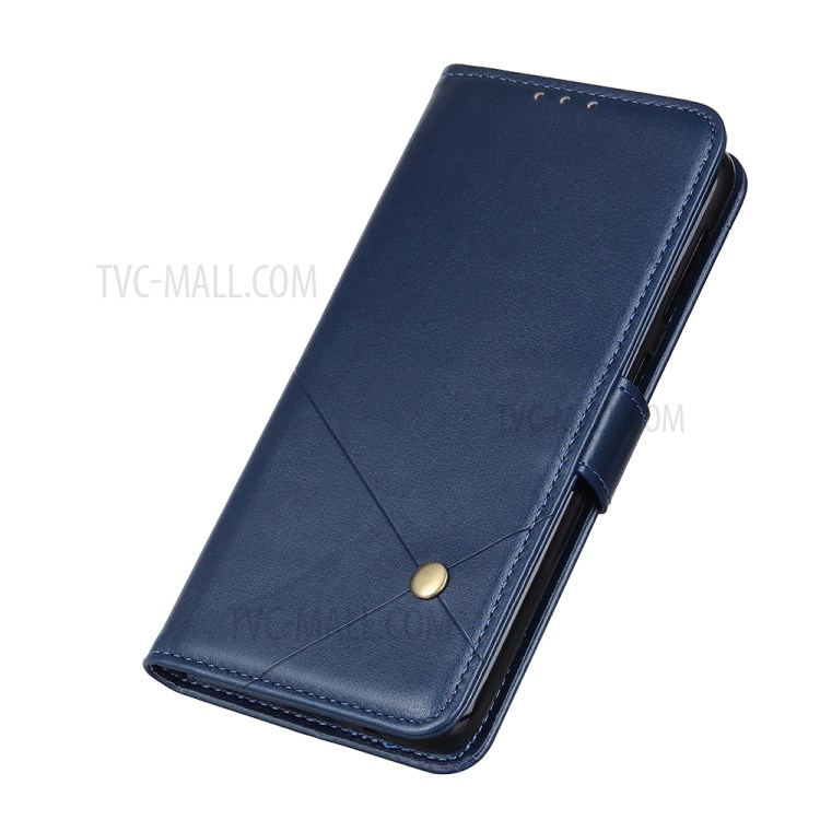 PU Leather Cover Wallet Stand Mobile Protective Shell for Samsung Galaxy S20 Ultra - Blue-3