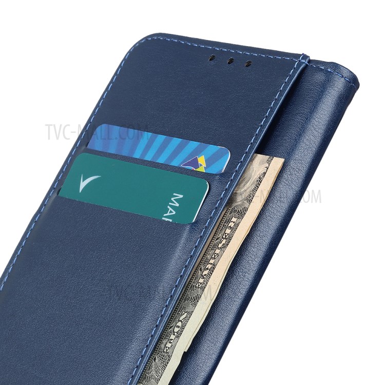 PU Leather Cover Wallet Stand Mobile Protective Shell for Samsung Galaxy S20 Ultra - Blue-4