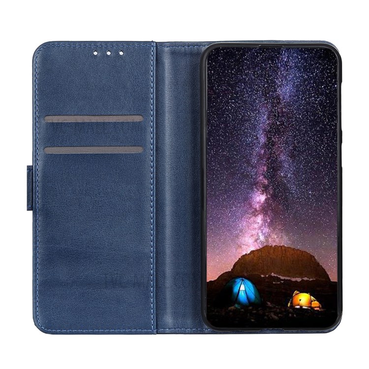 PU Leather Cover Wallet Stand Mobile Protective Shell for Samsung Galaxy S20 Ultra - Blue-5