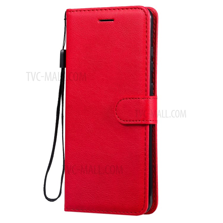 Pure Color Wallet Leather Phone Case for Samsung Galaxy S20 Ultra - Red-2