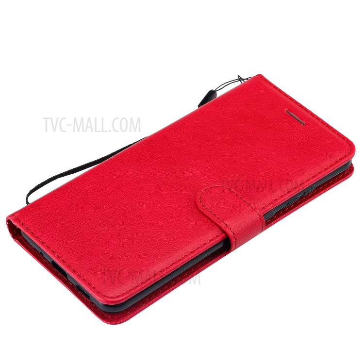 Pure Color Wallet Leather Phone Case for Samsung Galaxy S20 Ultra - Red-7