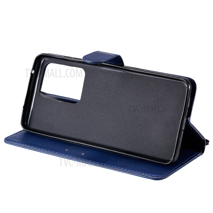 Pure Color Wallet Leather Phone Case for Samsung Galaxy S20 Ultra - Blue-6
