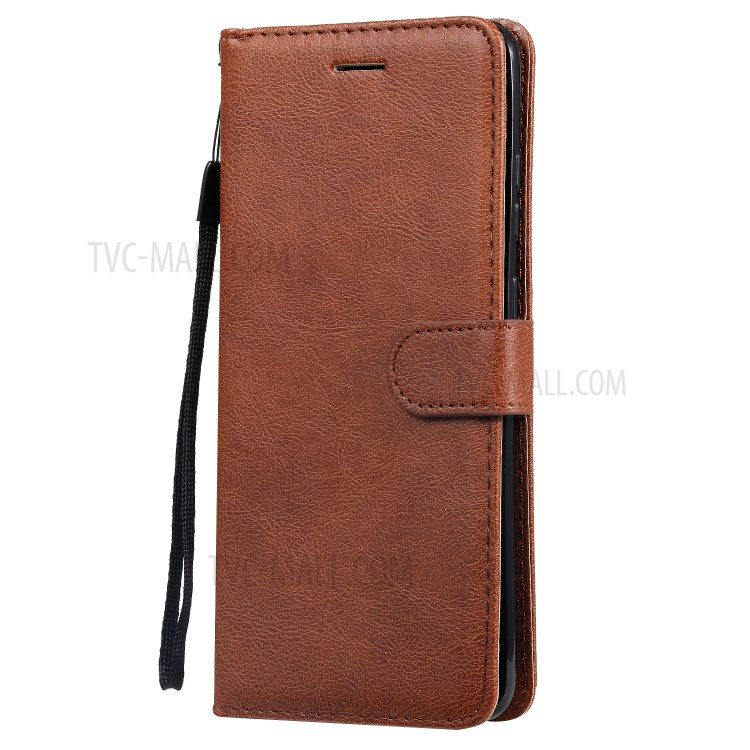 Pure Color Wallet Leather Phone Case for Samsung Galaxy S20 Ultra - Brown-2