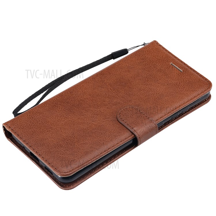 Pure Color Wallet Leather Phone Case for Samsung Galaxy S20 Ultra - Brown-7