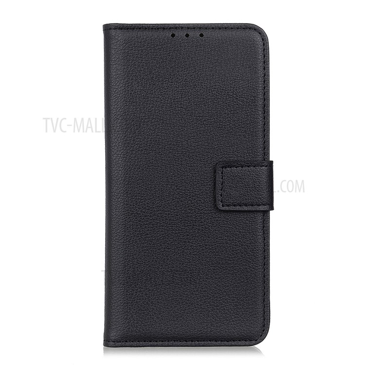 Litchi Skin Leather Stand Case with Card Slots for Samsung Galaxy S20 - Black-2