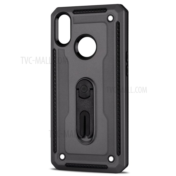 Air Outlet Kickstand PC + TPU Hybrid Phone Case for Samsung Galaxy A10s - Grey-3