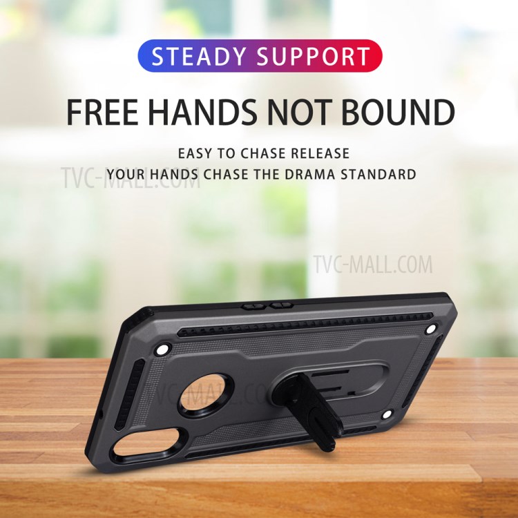 Air Outlet Kickstand PC + TPU Hybrid Phone Case for Samsung Galaxy A10s - Grey-6