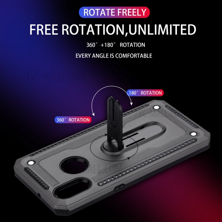 Air Outlet Kickstand PC + TPU Hybrid Phone Case for Samsung Galaxy A10s - Grey-7