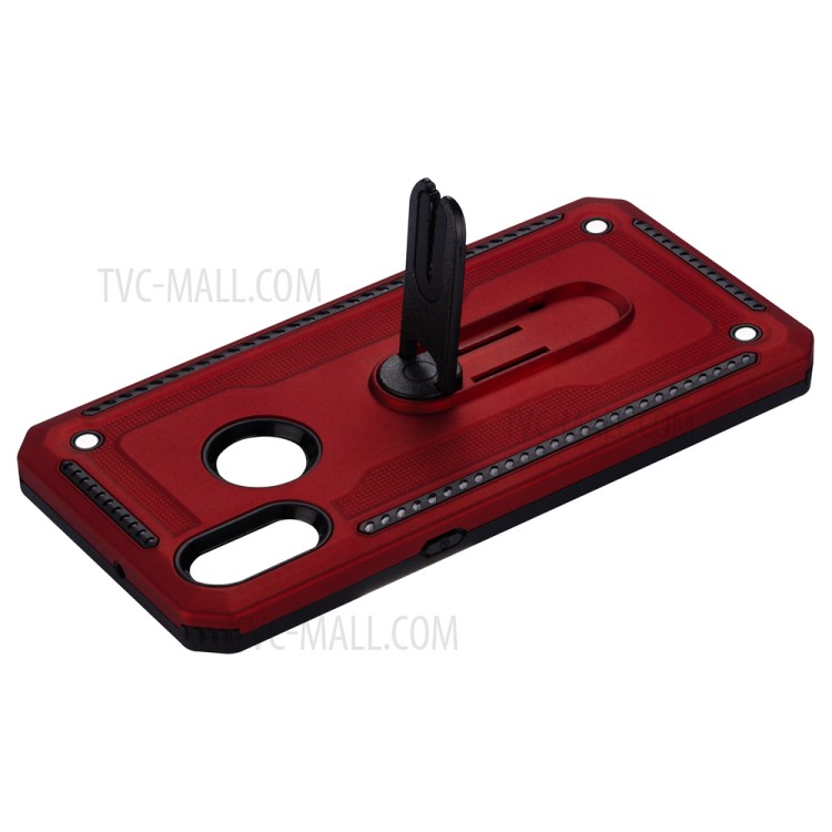 Air Outlet Kickstand PC + TPU Hybrid Phone Case for Samsung Galaxy A10s - Red-5