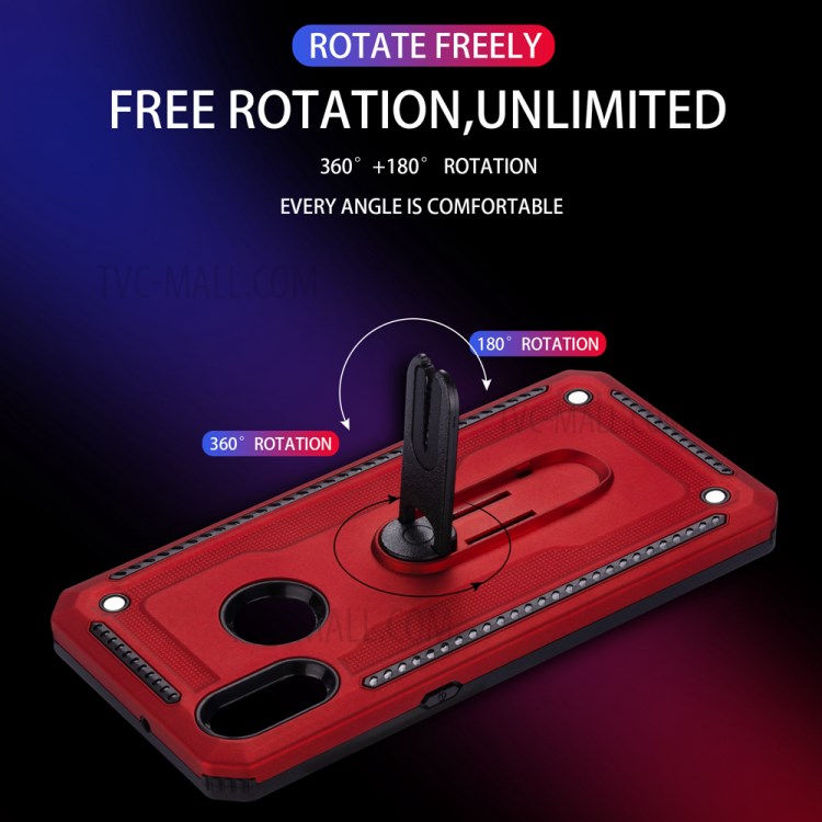 Air Outlet Kickstand PC + TPU Hybrid Phone Case for Samsung Galaxy A10s - Red-7