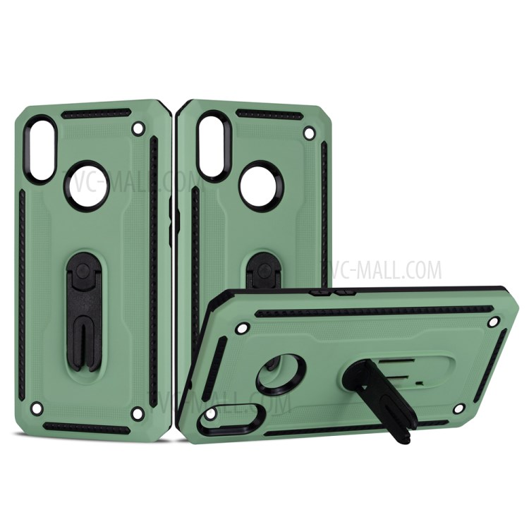 Air Outlet Kickstand PC + TPU Hybrid Phone Case for Samsung Galaxy A10s - Green-1