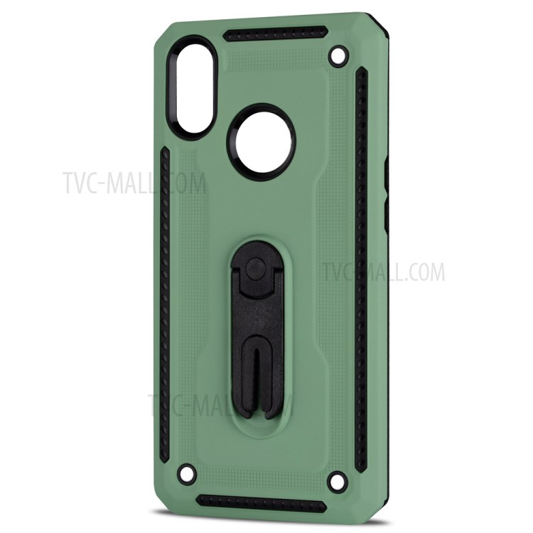 Air Outlet Kickstand PC + TPU Hybrid Phone Case for Samsung Galaxy A10s - Green-3